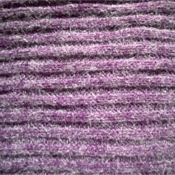 C.C. Womens Acrylic Infinit Scarf-Plaid/Ribbed Pattern-Purple/Black-DUC - Picture 5 of 5